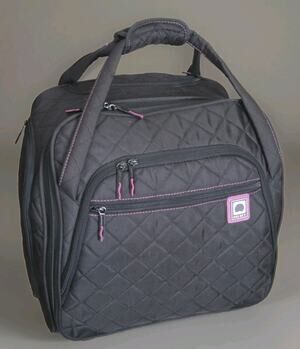 Delsey Paris Black Soft Quilted Rolling Tote Bag Overnight Luggage 15 x 15 x 9”